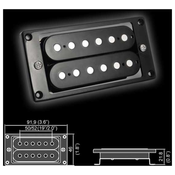 Звукосниматель магнитный, хамбакер, нековый, черный, Belcat BH-32Neck-BK