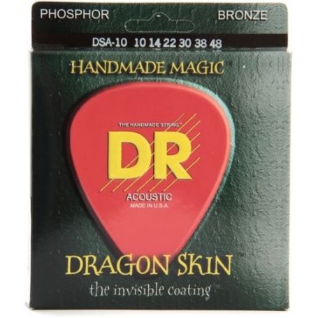 Набор струн для акустической гитары 10-48 DR DSA-10 Dragon Skin