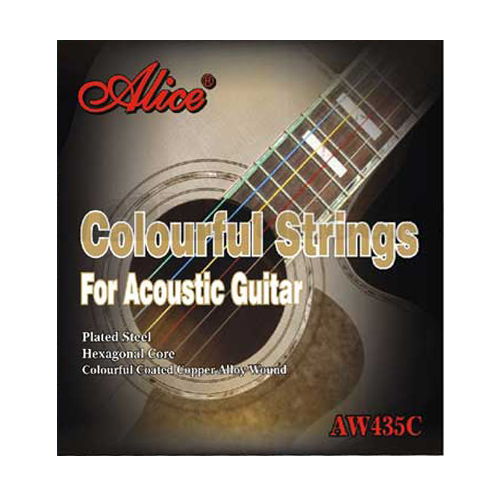 Комплект струн для акустической гитары цветные ALICE AW435C-SL 11-52