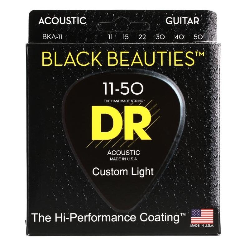 Набор струн для акустической гитары, цвет Black Beauties11-50 DR BKA-11 EXTRA-Life