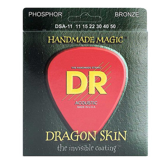 Набор струн для акустической гитары 11-50 DR DSA-11 Dragon Skin