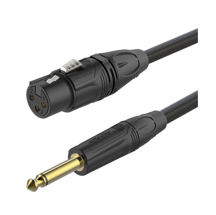 ROXTONE GMXJ210/3 Кабель микрофонный XLR-F - Jack mono 6.3мм, 3м