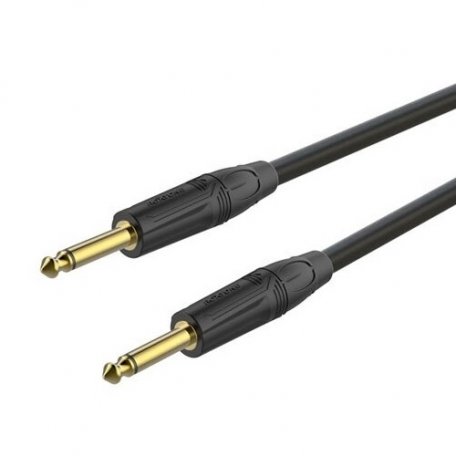 ROXTONE GGJJ100/6 Кабель инструментальный, черный, 2х6.3мм, 6м