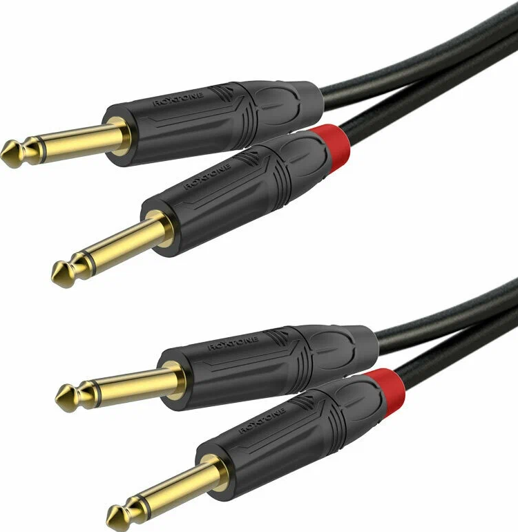 ROXTONE GPTC210/1,5 Аудиокабель, D:5x10mm., 2х2х0,22мм2, Экр.:100%, 2 x 6,3 mono Jack RJ2P-BG - 2 x 6,3 mono Jack RJ2P-BG