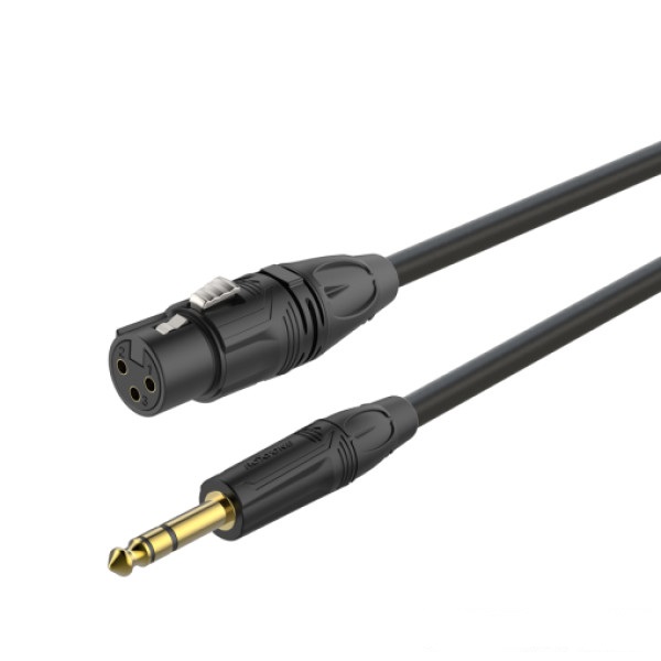 ROXTONE GMXJ220/3 Кабель микрофонный XLR-F - Jack stereo 6.3мм, 3м