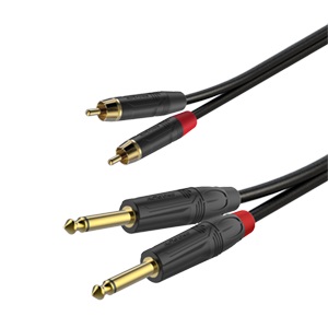 ROXTONE GPTC200/3 Аудио-кабель 2 x Jack (моно 6,3 мм) - 2 x RCA. Длина 3 м.
