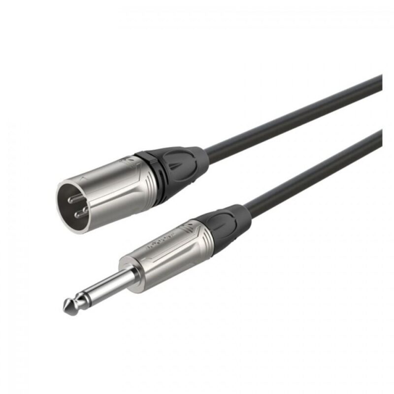 ROXTONE DMXJ250/5 Кабель микрофонный, D:6мм, 2x0,22mm2, XLR 3P male - 6,3mm mono Jack, 5м