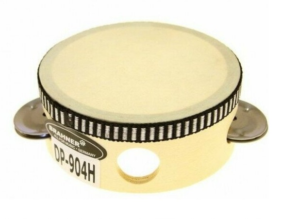 BRAHNER DP-904H Бубен диаметр 10 см, деревянный корпус, кожаная мембрана, 2 пары тарелочек