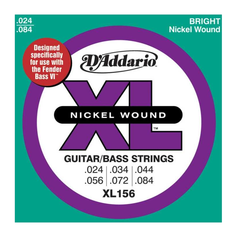 D'ADDARIO XL156 Набор 6 струн для электрогитары/баса Fender VI 024-084