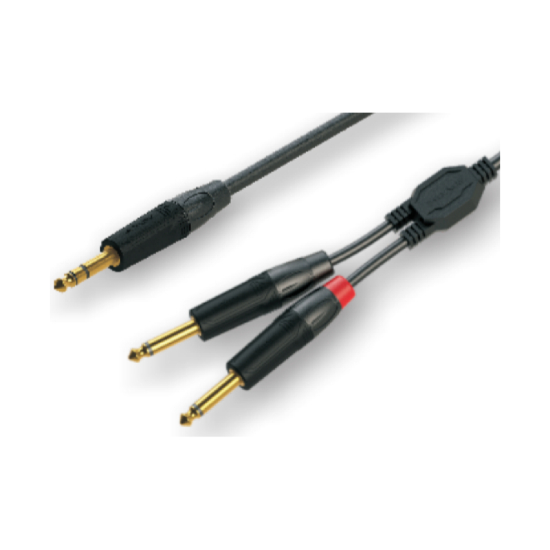 ROXTONE GPTC130/2 Аудио-кабель ,5.5mm.6.3mm stereo JACK 2*6.3mm mono Jack цвет черный 2м