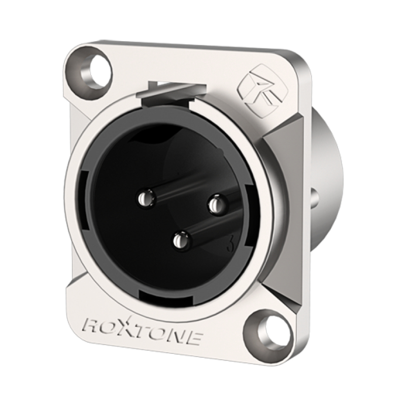 ROXTONE RX3MD-NT Разъем cannon (XLR) панельный папа 3-х контактный цвет: серебро