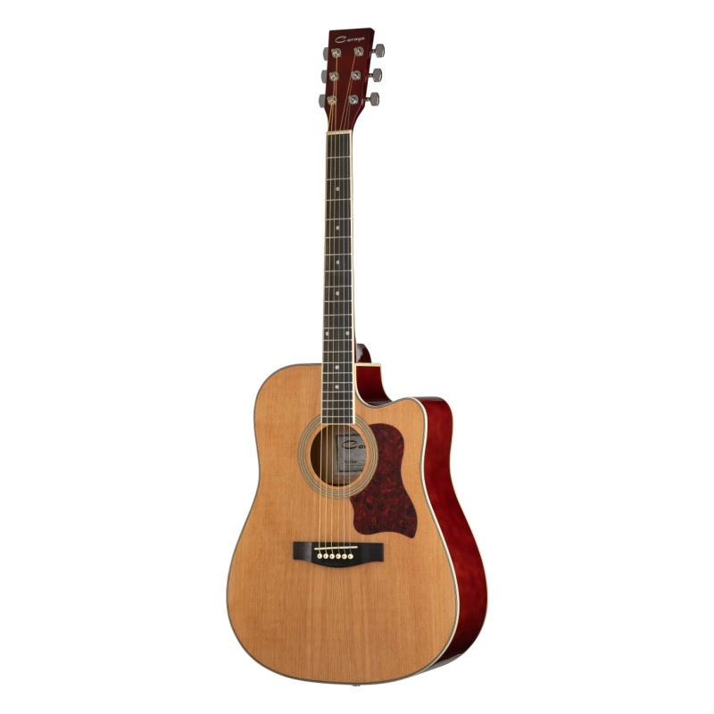 F641-N Акустическая гитара, с вырезом, цвет натуральный, Caraya
