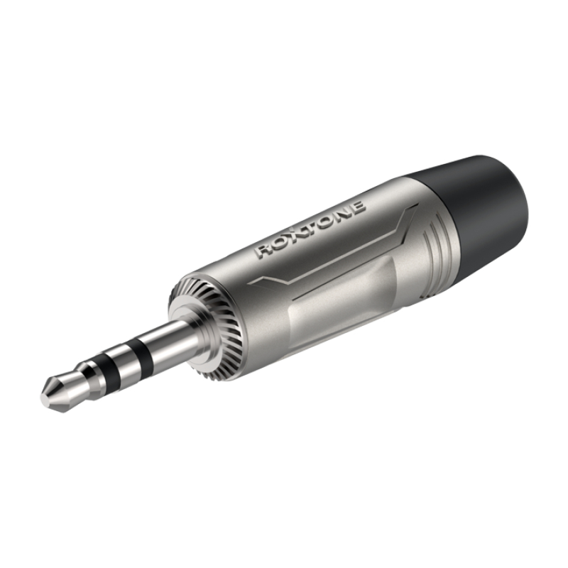 ROXTONE RMJ3P-NN Разъем 3.5 мм стерео с резиновым держателем под кабель цвет серебро