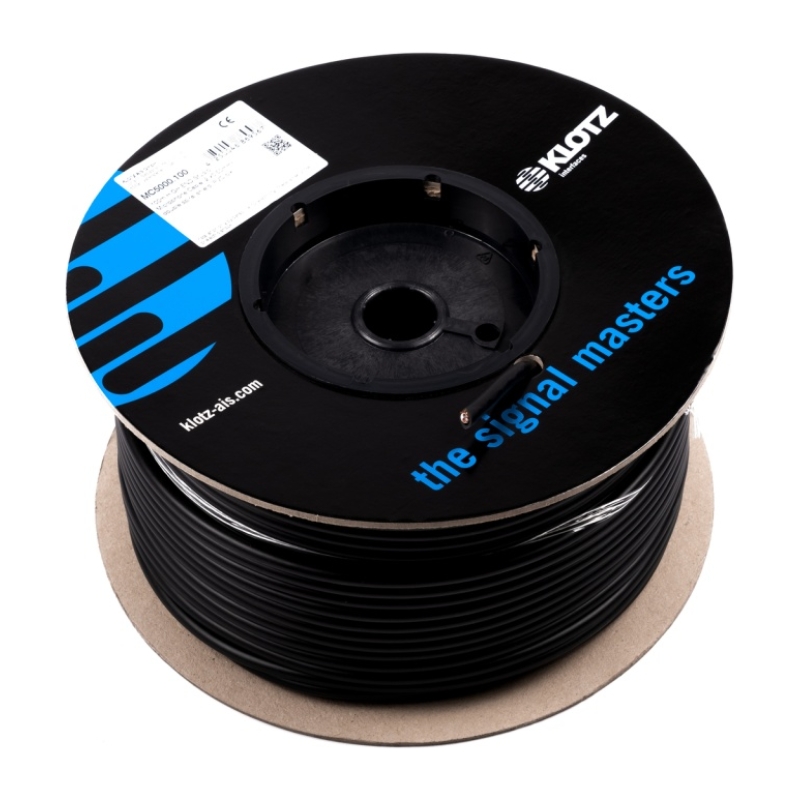 KLOTZ MC5000 Кабель микрофонный студийный, структура 0,50мм2, диаметр 7мм, 100м, цвет черный