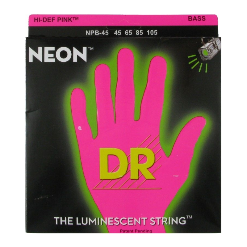 DR NPB-45 НАБОР СТРУН для Бас гитары, Светящиеся Neon-Pink 045-105