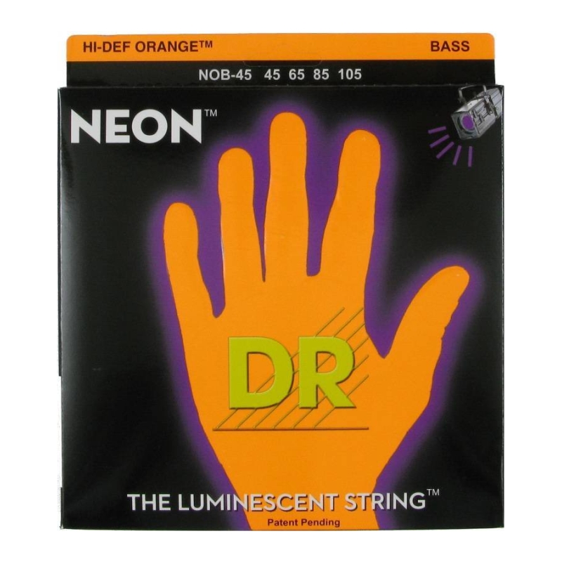DR NOB-45 НАБОР СТРУН для Бас гитары, Светящиеся Neon-Orange 045-105