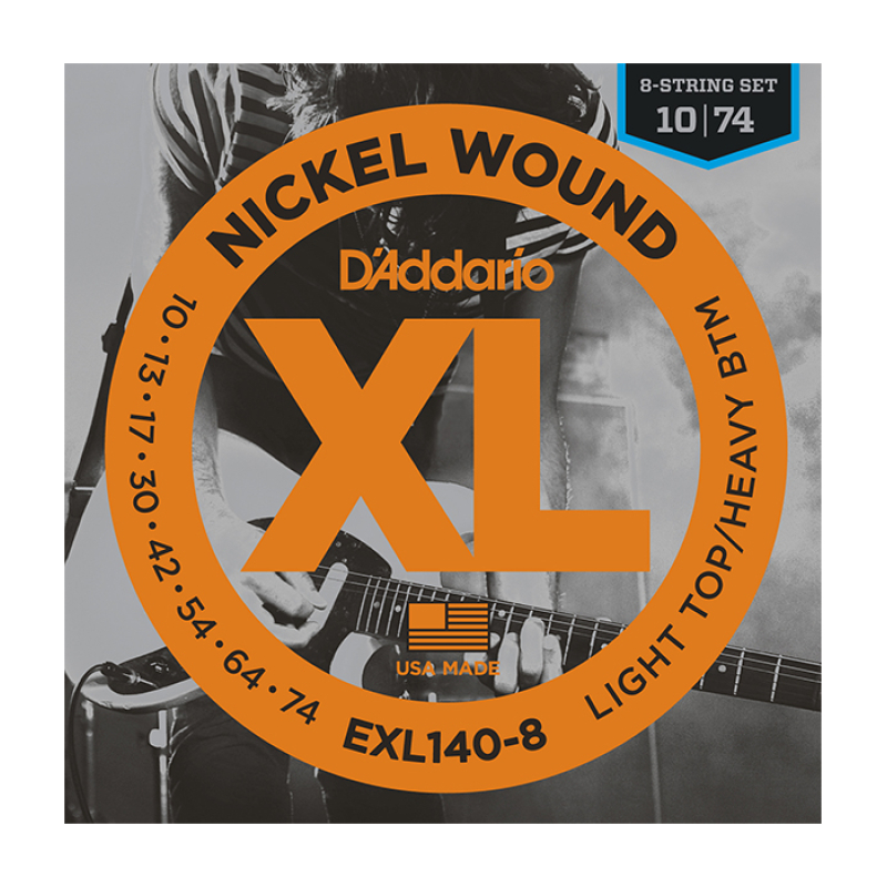 D'ADDARIO EXL140-8 Nickel Wound Набор струн для 8-струнной электрогитары, 10-74