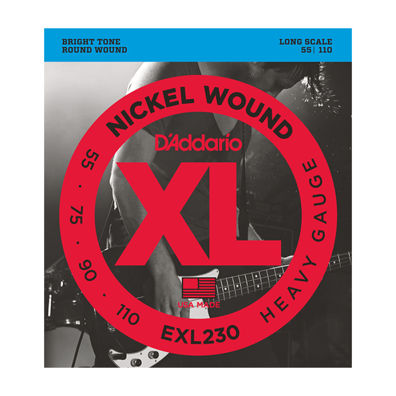 D`Addario EXL230 XL NICKEL WOUND Струны для бас-гитары Long Heavy 55-110