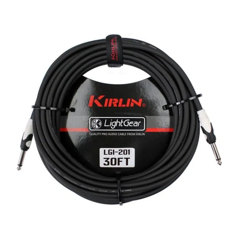 KIRLIN LGI-201 10M BK Кабель соединительный: чёрного цвета, 10 метров 20AWG, 1/4'' MONO PLUG - SAME