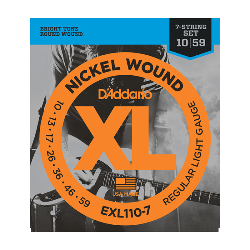 D'ADDARIO EXL110-7 Набор 7 струн для гитары электро никель 010-056