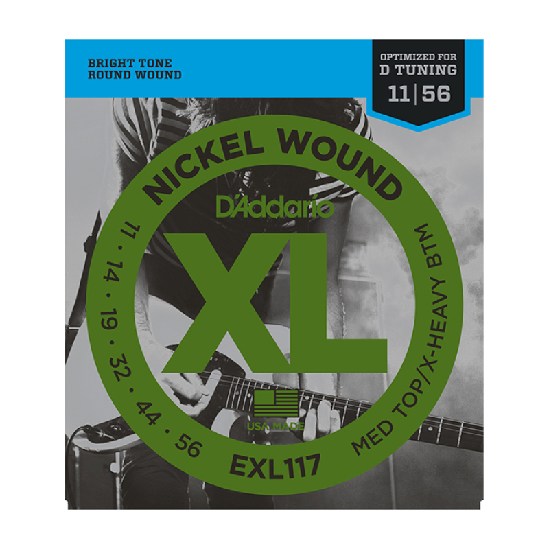 D'ADDARIO EXL117 XL Струны для гитары электро Nickel Woud Meduim Top/Extra Heavy Bottom 11-56
