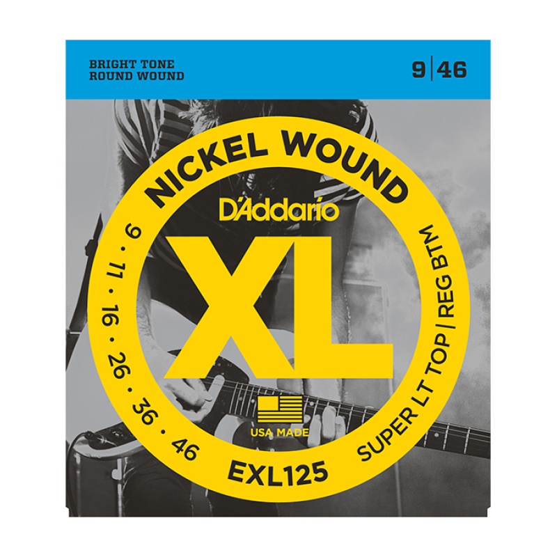 D'ADDARIO EXL125 XL NICKEL WOUND Super Light Top/Regular Bottom 9-46 Струны для электрогитары