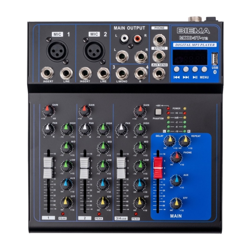 Biema MX04Tv2 4-канальный микшер, MP3, Bluetooth
