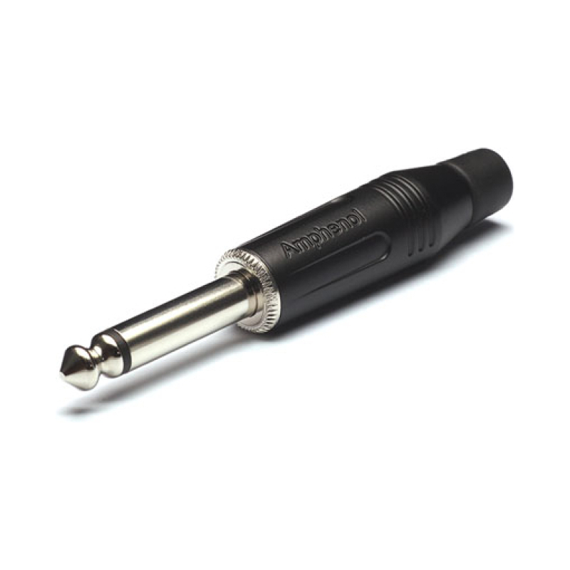 AMPHENOL ACPM-GB Разъем джек моно, кабельный, 6.3 мм, корпус металл, цвет - черный