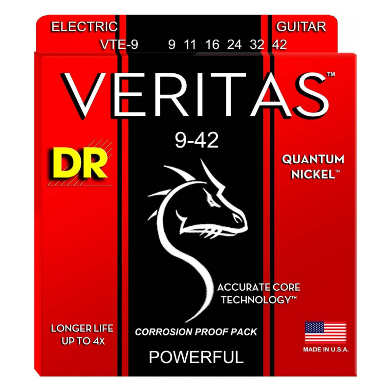 DR VTE-9 Veritas для электрогитары с технологией Coated Core Light(9-42)