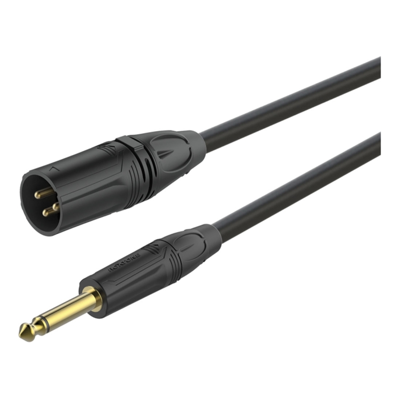 ROXTONE GMXJ250/5 Кабель микрофонный, D:6.5мм, 2x0,3mm2, XLR 3P male -6,3mm mono Jack, 5м