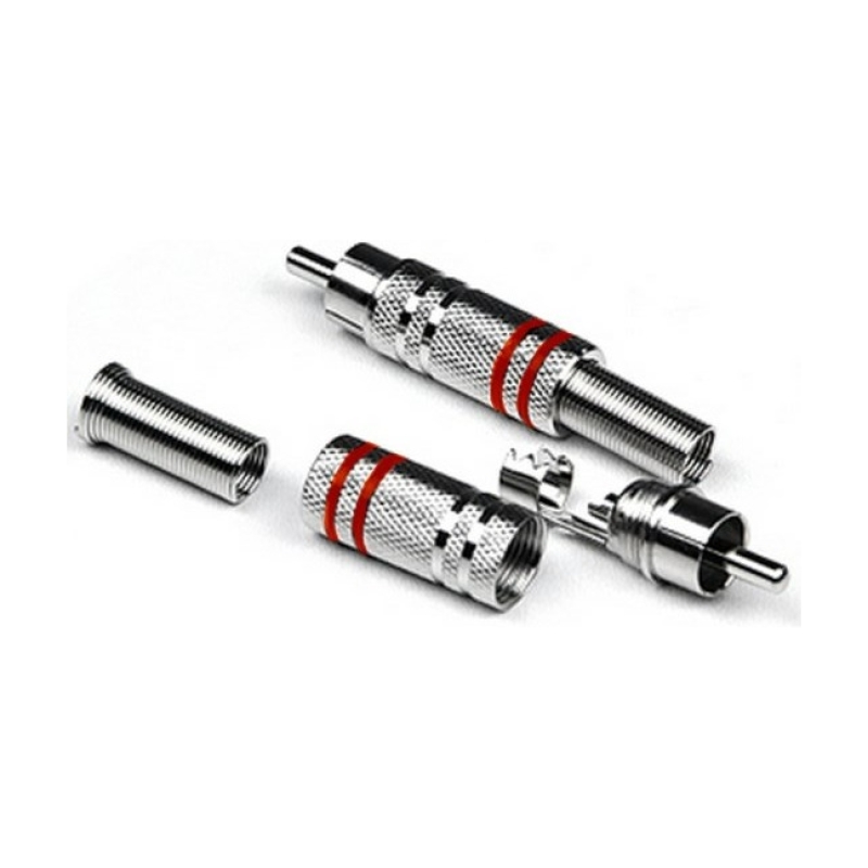 INVOTONE RCA100M RD - тюльпан кабельный, RCA, корпус металл, цвет красный