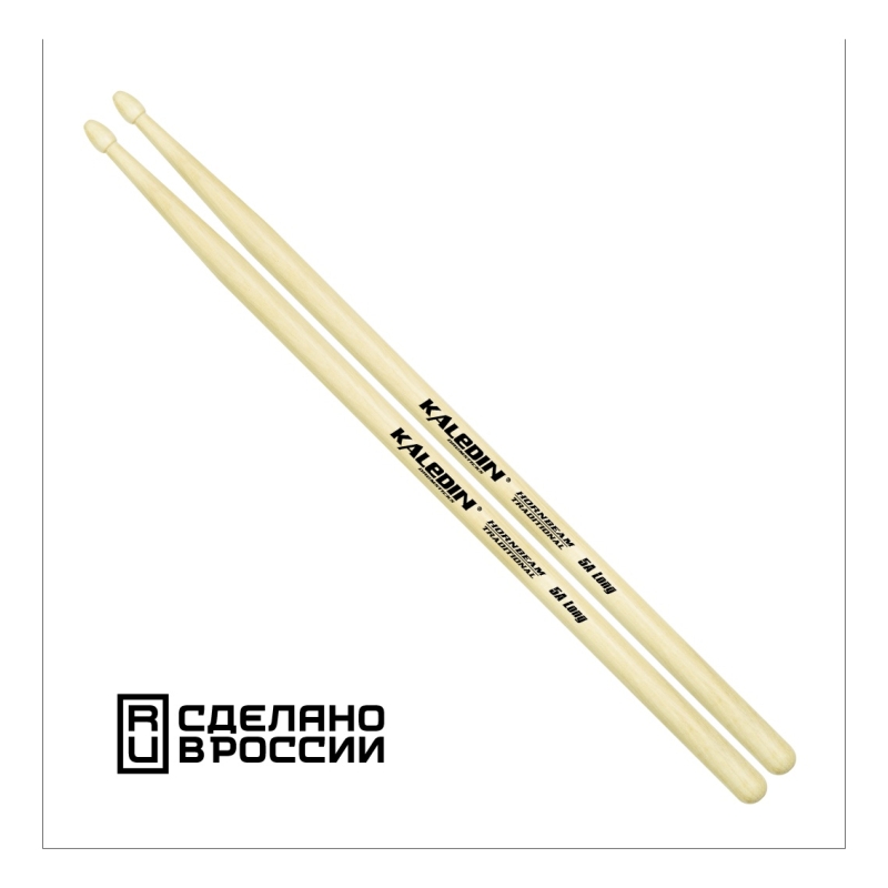 7KLHB5AL 5A Long Барабанные палочки, граб, деревянный наконечник, Kaledin Drumsticks