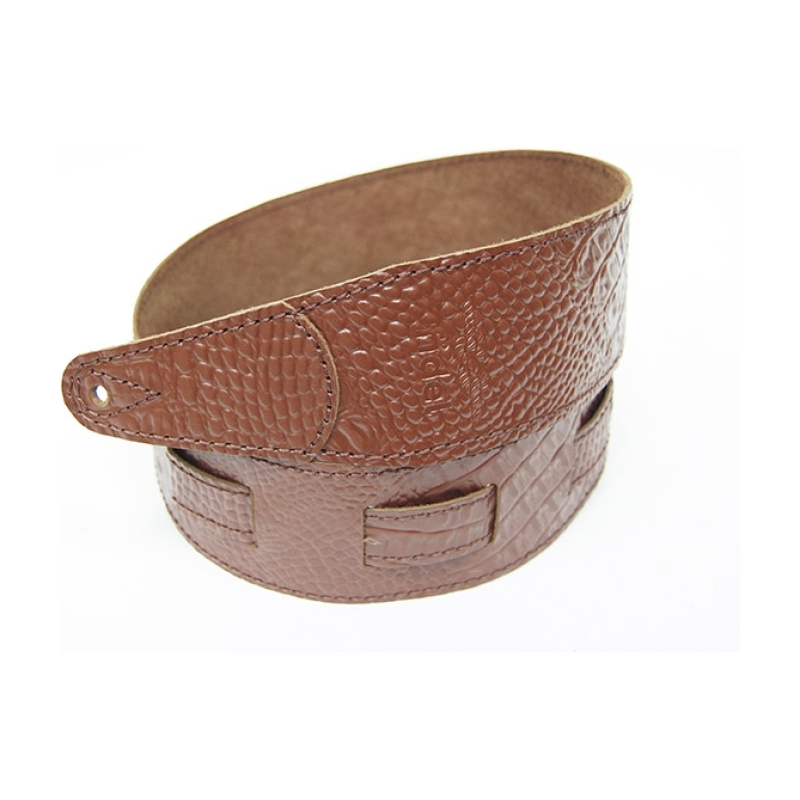 Fidel FL660357L11 Leather 11 Ремень для гитары, кожаный, красный кедр, тиснение рептилия