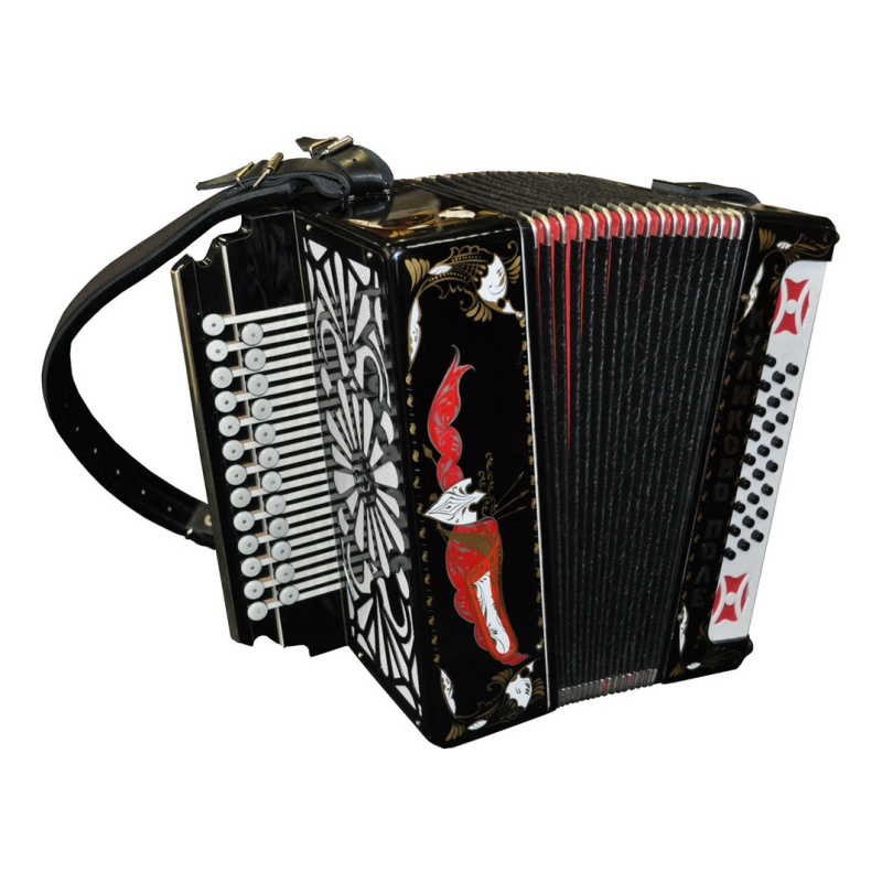 ТУЛЬСКАЯ ГАРМОНЬ Г-3 ГАРМОНЬ "Куликово поле" 3-х голосная, 2-х рядная, 25?25 – III, 326?198?370 мм