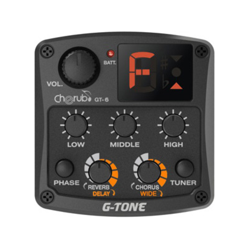 Cherub gt-6 гитарный эквалайзер цифровой 3х полосный с тюнером и эффектами
