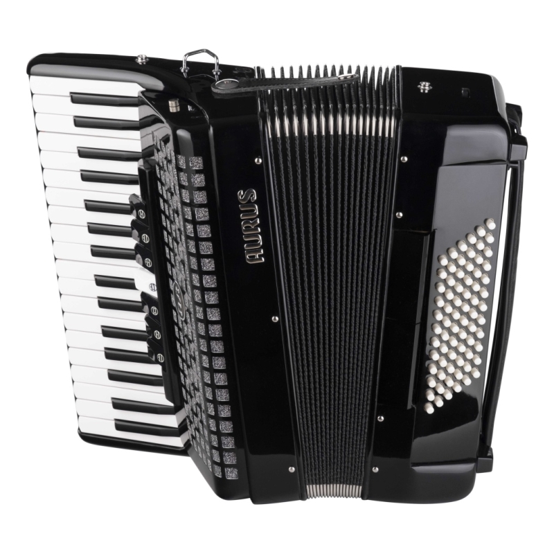 JH2017-BLACK Аккордеон 37/96/7/2, черный, с футляром, Aurus