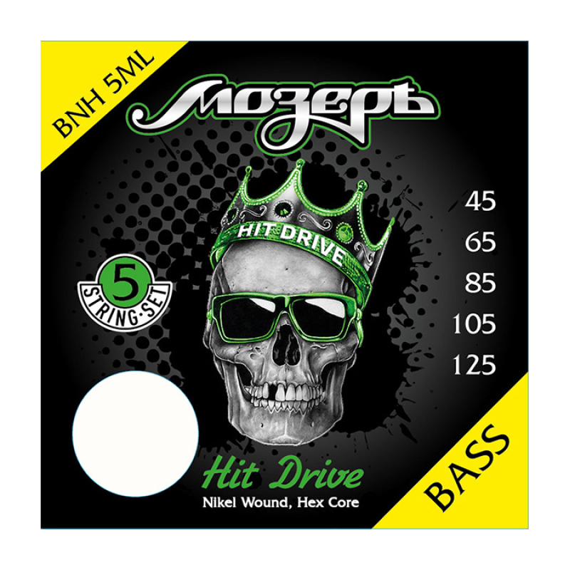 МОЗЕРЪ BNH-5МL Hit Drive Комплект струн для 5-струнной бас-гитары, никелевый сплав, 45-125