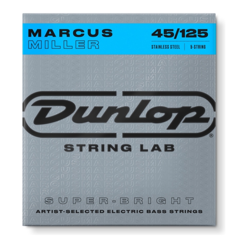 DUNLOP DBMMS45125 Marcus Miller Super Bright струны для 5-стр.бас-гитары, нерж. сталь 45-125