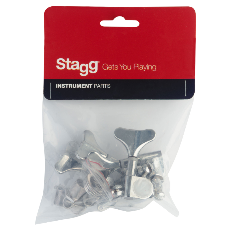 STAGG SP-MHBS-4X1CH - колки для бас гитары 4 в линию хром