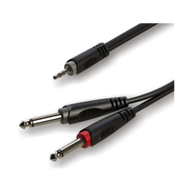 ROXTONE RAYC130/1 Аудио-кабель 4*8mm (2*1*014mm2); (3.5мм стерео Jack-2*6,3 мм моно)