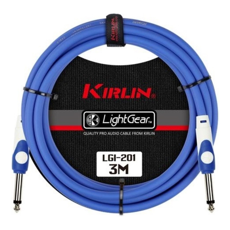 Kirlin LGI-201/3m BL синий  инструментальный кабель, 3 метра 20AWG, 2х1/4'' MONO PLUG LGI-201/3m BL