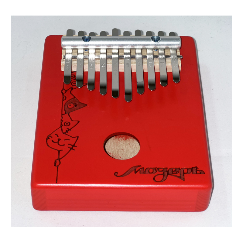 Мозеръ KMKr-1-R Piastra Калимба, резонаторная, 10 язычков, прямоугольная, красная